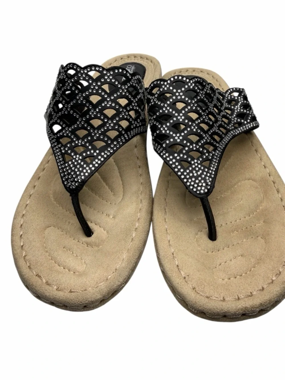 NWOB Connie Cuddles Sandals Size 8.5 Black With Sparkles - Picture 3 of 6